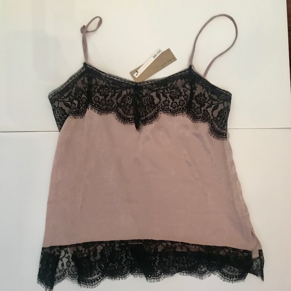 NWT Sand and Black Lace Cami - Picture 2 of 6